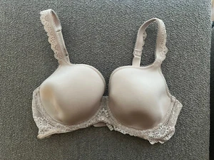 SIMONE PERELE CARESSE PLUNGE BRA SZ 30 F Style #12J316 Nude - Picture 1 of 3