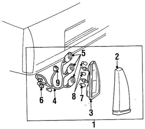 Genuine GM 1994-1999 Cadillac Deville 4.6L V8 Gas 4.9L Bezel Tail Lamp 05976655 — 第 1/1 张图片