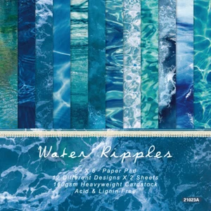 24 Sheets Water Ripples Scrapbook Paper Pad Card Making Junk Journal Album 6'' - Picture 1 of 4