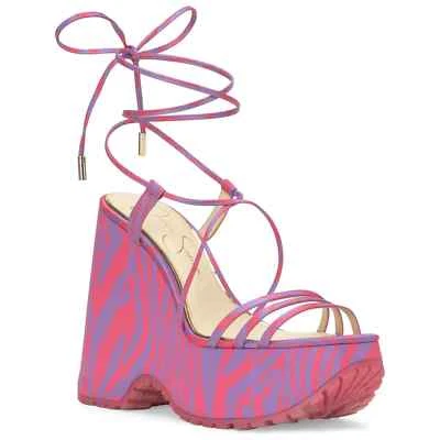 Sandalias de cuña Jessica Simpson para mujer con correa al tobillo talla Damazy EE. UU. 7M rosa cebra Foto 1 de 4