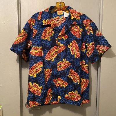 Hawaiian Tropic Shirt Men's M Short Sleeve Button Up Graphic Logo AOP Aloha - Image 1 of 4