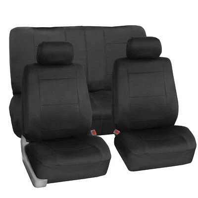 Juego completo de fundas de asiento de neopreno para sedán SUV impermeables negro liso Foto 1 de 4