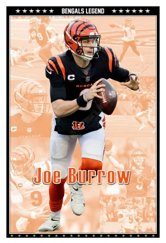 SUPERSTAR BENGALS QUARTERBACK JOE BURROW 13”x19” COMMEMORATIVE POSTER Cover