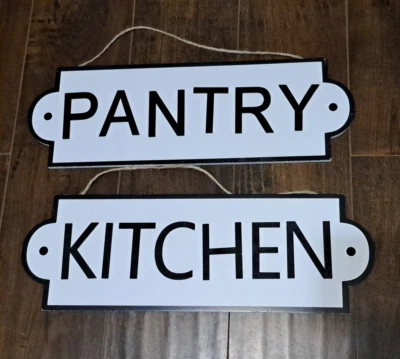 Juego de letreros de despensa y cocina de granja Mdf 19 x 6 1/4" Foto 1 de 2