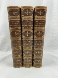 1883 Thousand & One Nights Arabian Nights Entertainments 3 Vol. Set Edward Lane - Picture 1 of 12
