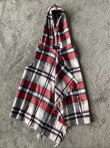 Takara Girls Plaid Open Wrap Vest With Hood XL - Picture 1 of 4
