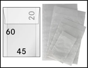 250 LINDNER 700 Sacs En Pergamine 60x45mm + 20 Mm De Rabat - Afbeelding 1 van 4