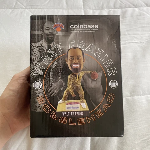 Walt Frazier New York Knicks Bobblehead NBA Basketball MSG Coinbase NEW OPEN BOX Cover