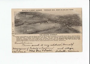 Postkarte - "Duluth's Great Harbor" - Wisconsin - um 1900 - Reproduktion - GC - Bild 1 von 2
