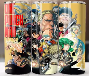 One Punch Man Anime Tumbler 20oz Travel Mug Stainless Steel Cup Straw - Picture 1 of 10