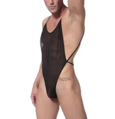 Body String Pofrei Dessous Catsuit Männer Herren Unterwäsche Sexy Erotik Mesh - Bild 1 von 4