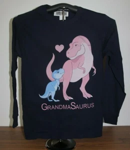 GrandmaSaurus - Maglietta a maniche lunghe nonna dinosauro, piccola, blu - Foto 1 di 6