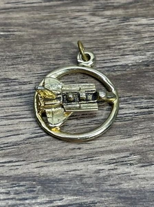 Vintage Downey Gold Tone NASA Space Shuttle Charm Pendant Estate Jewelry Find KG - Picture 1 of 6