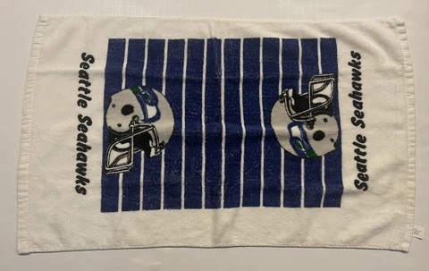 Vintage Marilyn Meade NFL Seattle Seahawks Football Towel 1980’s 24” X 15” Cover