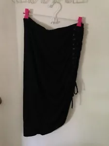 Black Tie up Skirt Size L - Picture 1 of 4