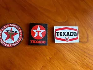 3 TEXACO - PETROLEUM PRODUCTS - full backed refrigerator MAGNETS Vtg - Picture 1 of 8