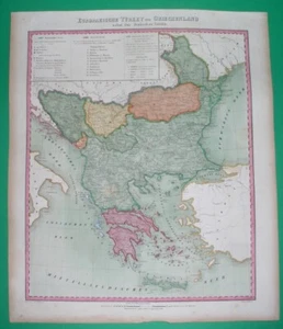 1856 ORIGINAL MAP SERBIA BULGARIA ROMANIA GREECE ALBANIA MOLDAVIA BOSNIA TURKEY - Picture 1 of 11