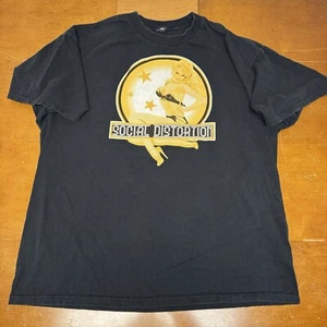 Vintage Social Distortion Shirt Mens 2XL Black Pinup Girl Y2K Band - Picture 1 of 10
