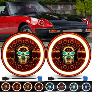 Faros redondos LED RGB de 7 pulgadas para Datsun 240z 260z 280zx 1600 180B 520 620 - Imagen 1 de 16