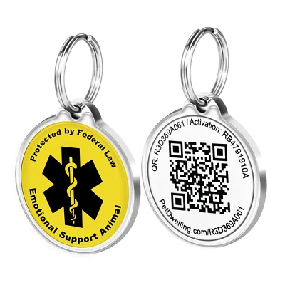 Pet Dwelling ESA Pet ID Tag with QR Code, Free Profile and Real-time Scan Alerts - Image 1 of 4