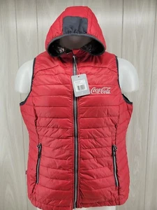 Coca Cola Red Puffer Vest by Elevate Full Zip Insulated Hood Womens XL - Picture 1 of 8