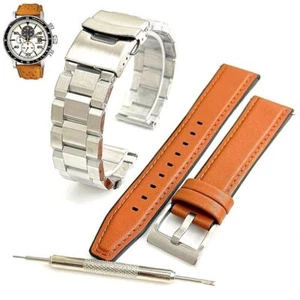 Steel and Leather Replacement Watch Band Fits Citizen CA0641-16X B612-S109701 - Picture 1 of 7