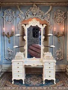 Vintage Miniature Dollhouse RARE Bespaq Belmont Bleu Vanity with Hat Stand - Picture 1 of 7