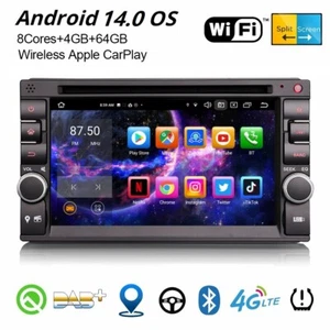 8-Core 4+64GB Android 14 Doppio 2DIN Autoradio Per Nissan Navi CarPlay WiFi DAB+ - Foto 1 di 20