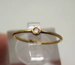 18 Karat Gelbgold, 0,06ctw Rundschliff BRAUN DIAMANT SOLITÄRRING Größe 6 - Bild 1 von 12