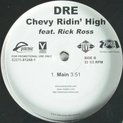 DRE / RICK ROSS "CHEVY RIDIN' HIGH" 2006 VINYL 12" PROMO 82876-81248-1 *SEALED* Foto 1 de 4
