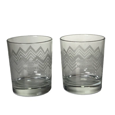 Missoni Glassware Disaronno Wears Missoni Limited Edition Set 2, Fashion Chevron - Image 1 of 4