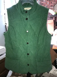 RELATIVITY Damen PS grün gesteppt Druckknopf Puffer Baumwolle Cord Weste ärmellos - Bild 1 von 8