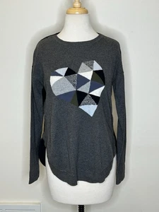 Lisa Todd Heart Pattern Cashmere Blend Sweater Knit Top Size S - Picture 1 of 10
