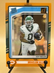 2024 Panini Clearly Donruss Rated Rookie Orange Braelon Allen #90 Jets /199 RC - Picture 1 of 6