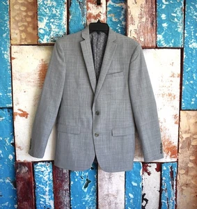 Men's Bar III Slim Fit Suit Coat Blazer Wool Blend Long Sleeve SIZE 38R Gray - Picture 1 of 13