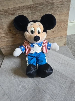Walt Disney World Vintage Mickey Mouse Patriotic 14" Plush Disneyland Theme Park - Image 1 of 4