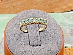 Vintage 10k Solid Yellow Gold Topaz 7 Gemstone Band Ring Size 7--1510.25 - Picture 1 of 7