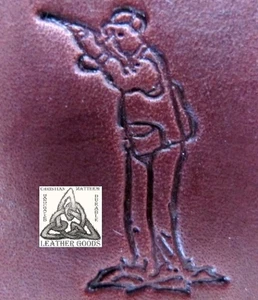 Discontinued Midas Bird Hunter Shotgun Hunting Left 1" Leather Stamp 8271 - Picture 1 of 3