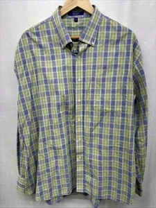 Alan Flusser Shirt Mens  XXL Plaid  Button Down Long Sleeve 100% Cotton - Picture 1 of 5