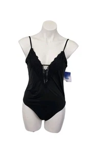 NWT Abound Lace Trim Bodysuit Black Medium - Picture 1 of 22