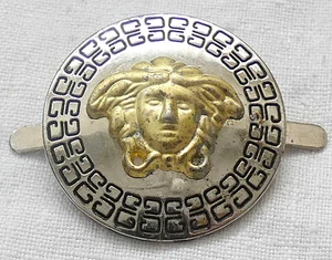 Versace Medusa Vintage Gold and Silver Tone Clip Diameter: 3.3 cm. (1.3 inches) - Picture 1 of 3