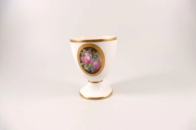 Fürstenberg Vase um 1820 vergoldet Blumen Rosen Höhe 14,5cm - Bild 1 von 4