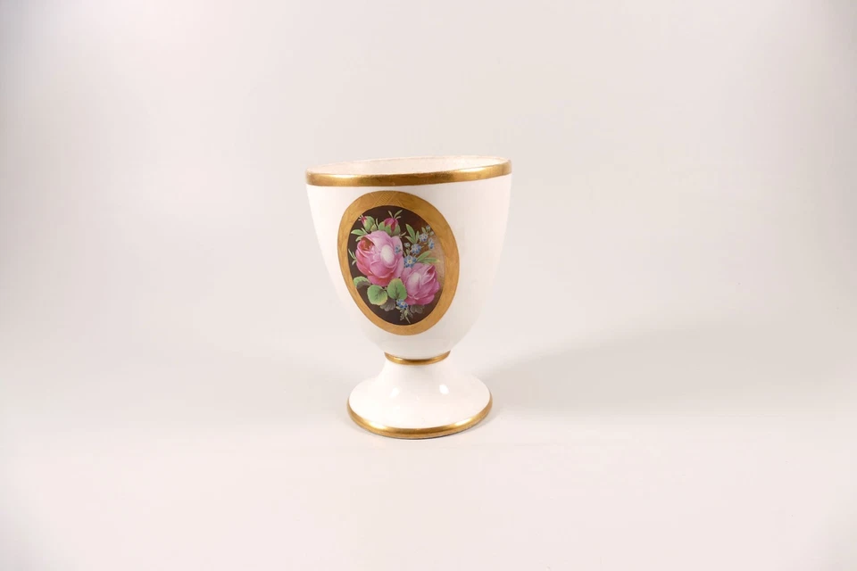 Fürstenberg Vase um 1820 vergoldet Blumen Rosen Höhe 14,5cm - Bild 1 von 4