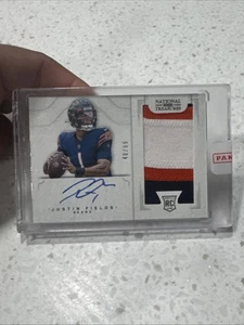Justin Fields - 2021 National Treasures - Crossover Rookie parche automático/99 Jets - Imagen 1 de 3