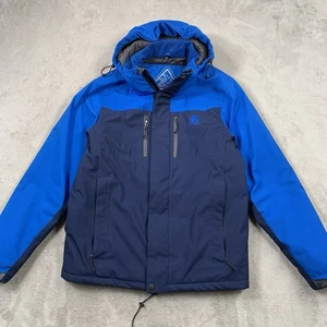 Zero Xposure Jacket Mens Medium Blue Padded Quilt Rib Snow Ski Rain Hooded Coat - Picture 1 of 15