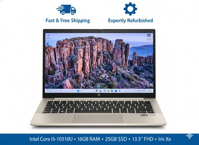 HP EliteBook 830 G7 FHD i5-10310U 1.70GHz 16GB Ram 256GB SSD Windows 11 Laptop - Image 1 of 4