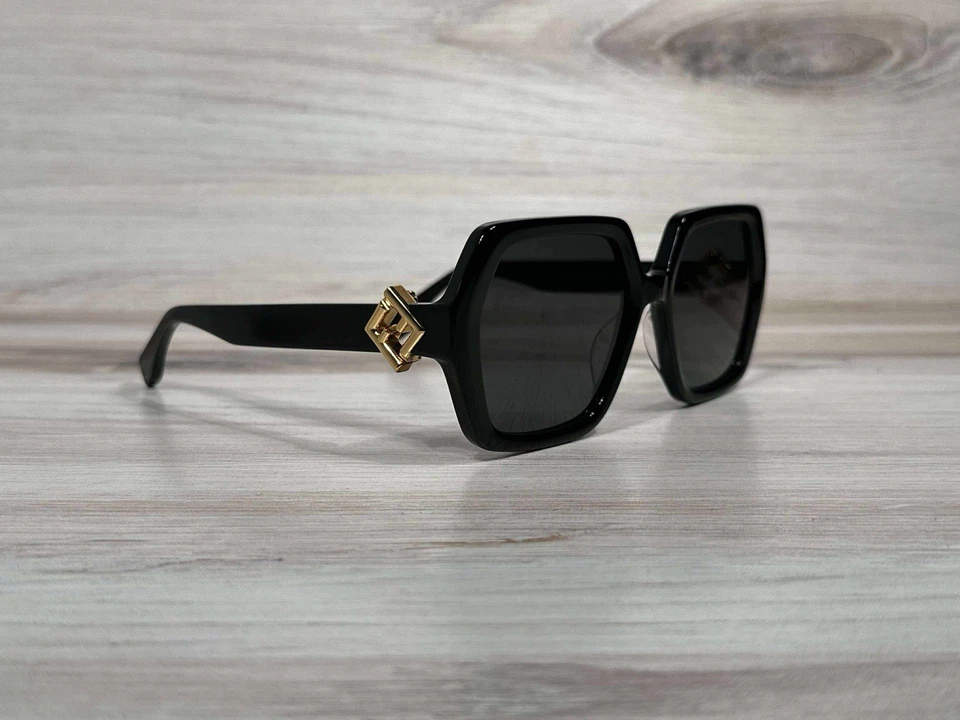 Fendi FF Diamonds FE40139 Square Black & Gold Sunglasses - Ships Now! - Image 1 of 4