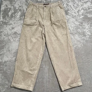 Vintage Abercrombie Fitch Pants Mens 34x34 Beige Corduroy Wide Leg Loose - Picture 1 of 8