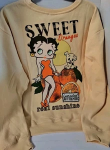 Vintage Betty Boop SWEET Embroidery Graphics Bothsides Sweatshirt Size XL NWT - Picture 1 of 14