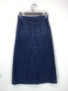 Marks&Spencer Collection Midi Corduroy Navy Pencil Skirt with Pockets Size 6 - Picture 1 of 9